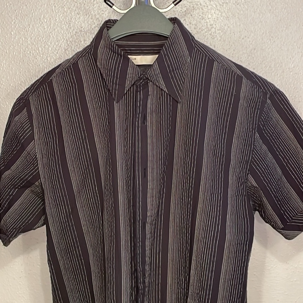 Perry Ellis Casual Black & White Button Shirt Small